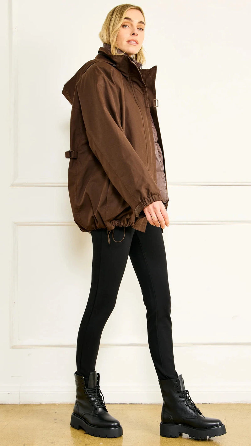 Line and Dot Forest Anorak Jacket in Choco