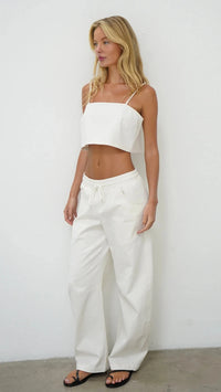 LNA Lennon Denim Pant in White