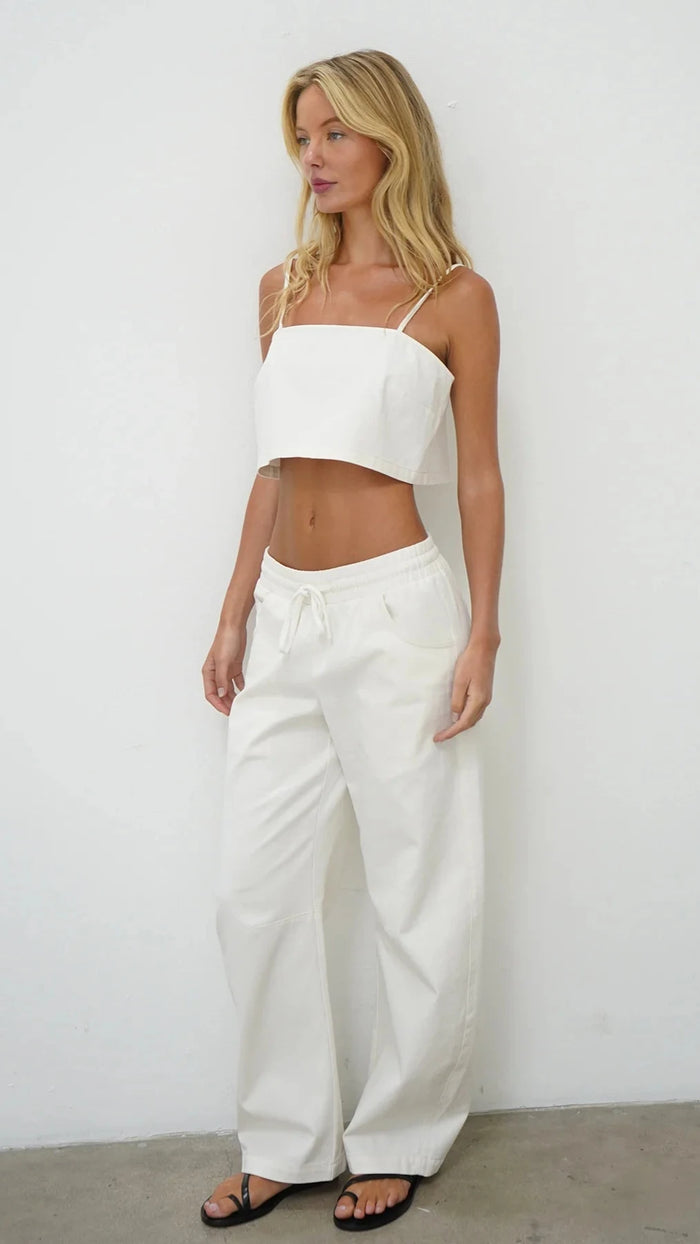LNA Lennon Denim Pant in White