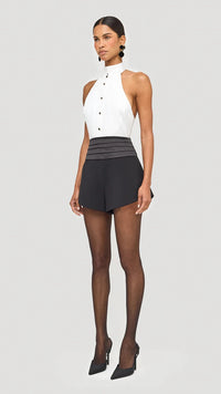 Ronny Kobo Delilah Halter Bodysuit in White