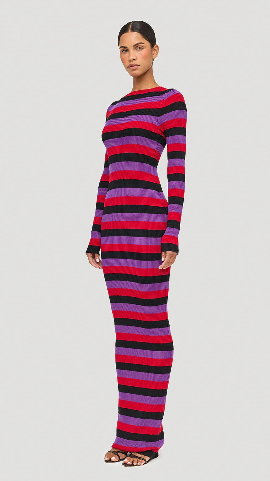 Ronny Kobo Valia Knit Dress in Red Combo