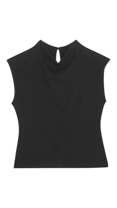 Nation LTD Lulu Sleeveless Mock Neck Top in Black