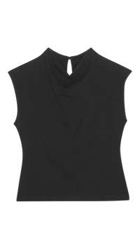 Nation LTD Lulu Sleeveless Mock Neck Top in Black