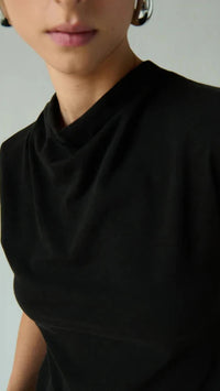 Nation LTD Lulu Sleeveless Mock Neck Top in Black