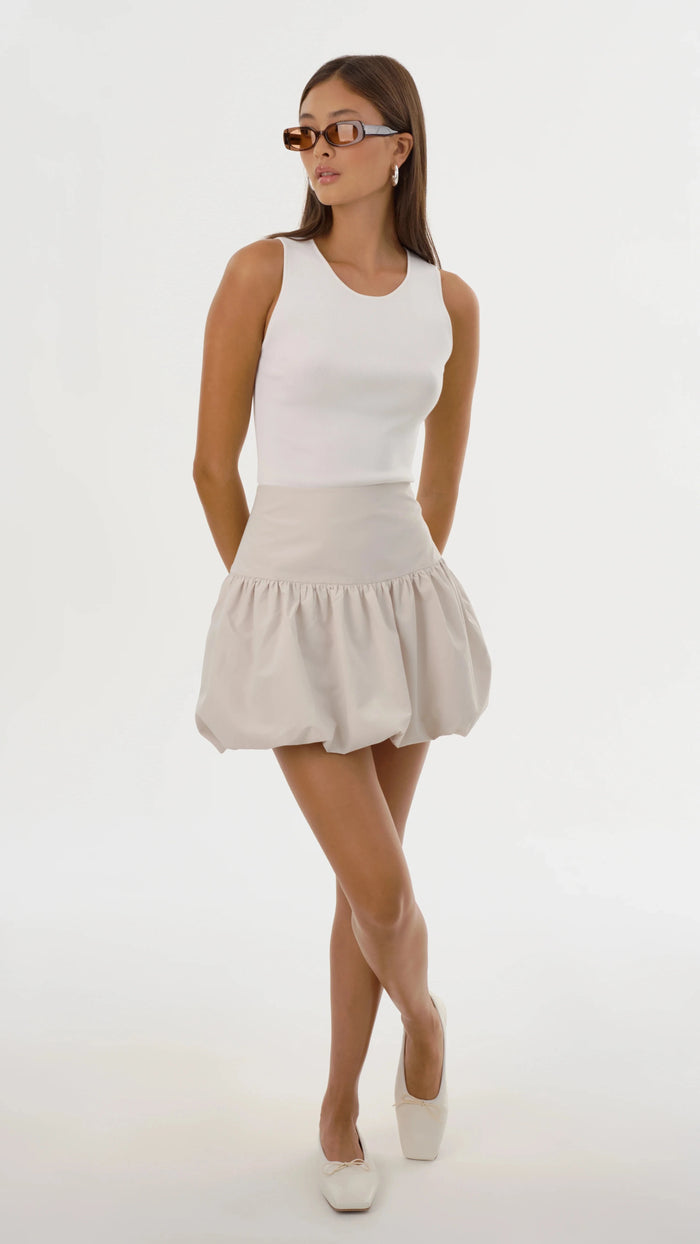 Lamarque Marigold Bubble Skirt in Whisper White