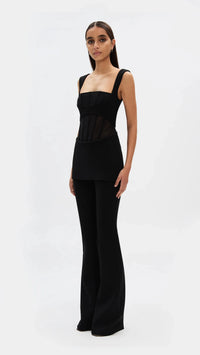 Misha The Ines Bonded Jumpsuit in Black