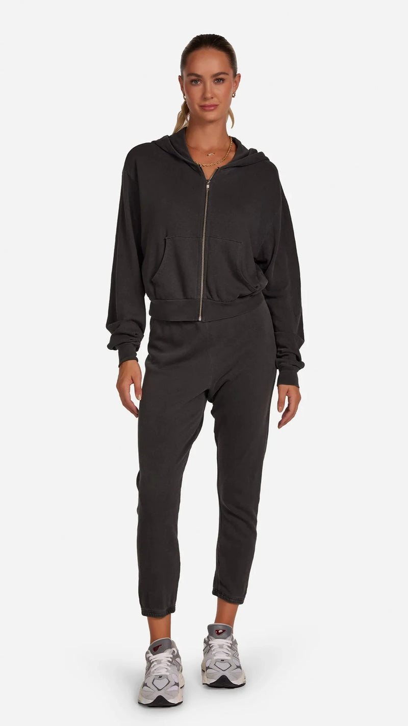 Michael Lauren Nate Perfect Cropped Sweatpants in Faded Onyx