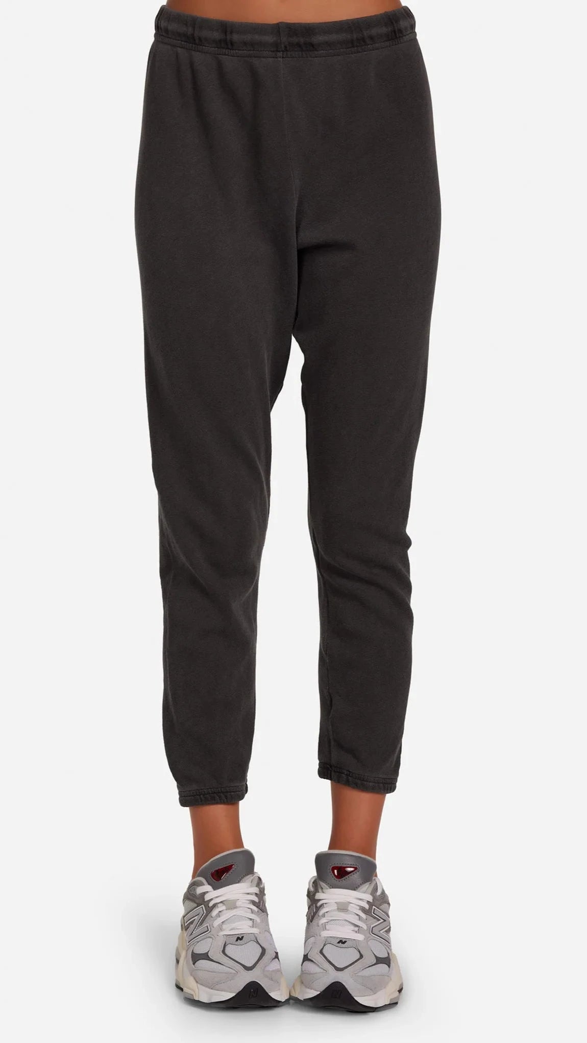 Michael Lauren Nate Perfect Cropped Sweatpants in Faded Onyx