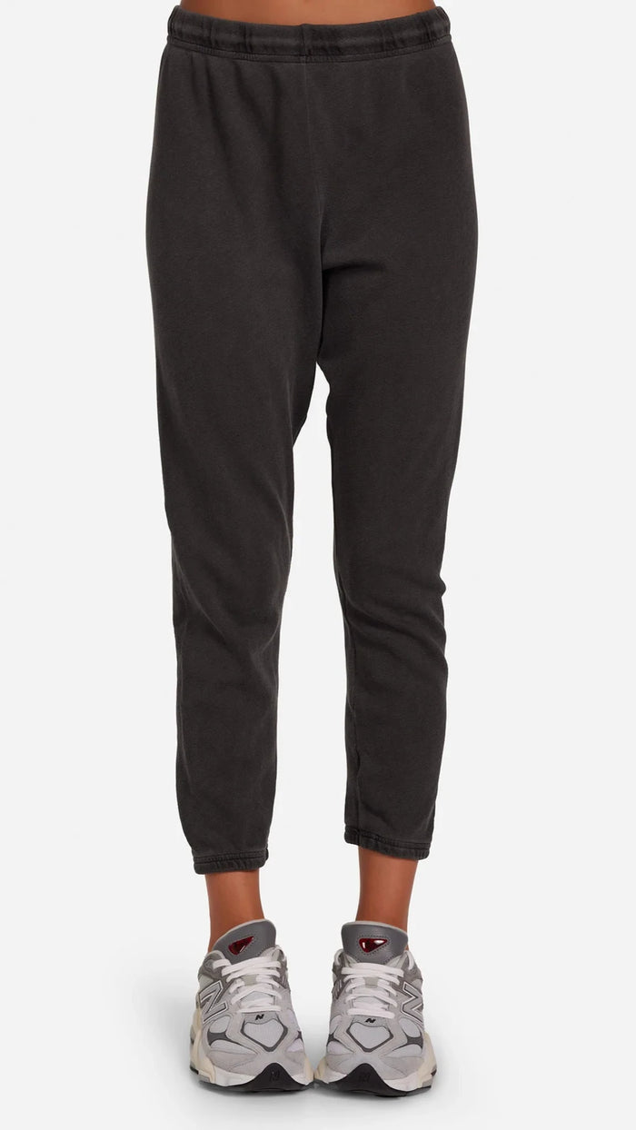 Michael Lauren Nate Perfect Cropped Sweatpants in Faded Onyx