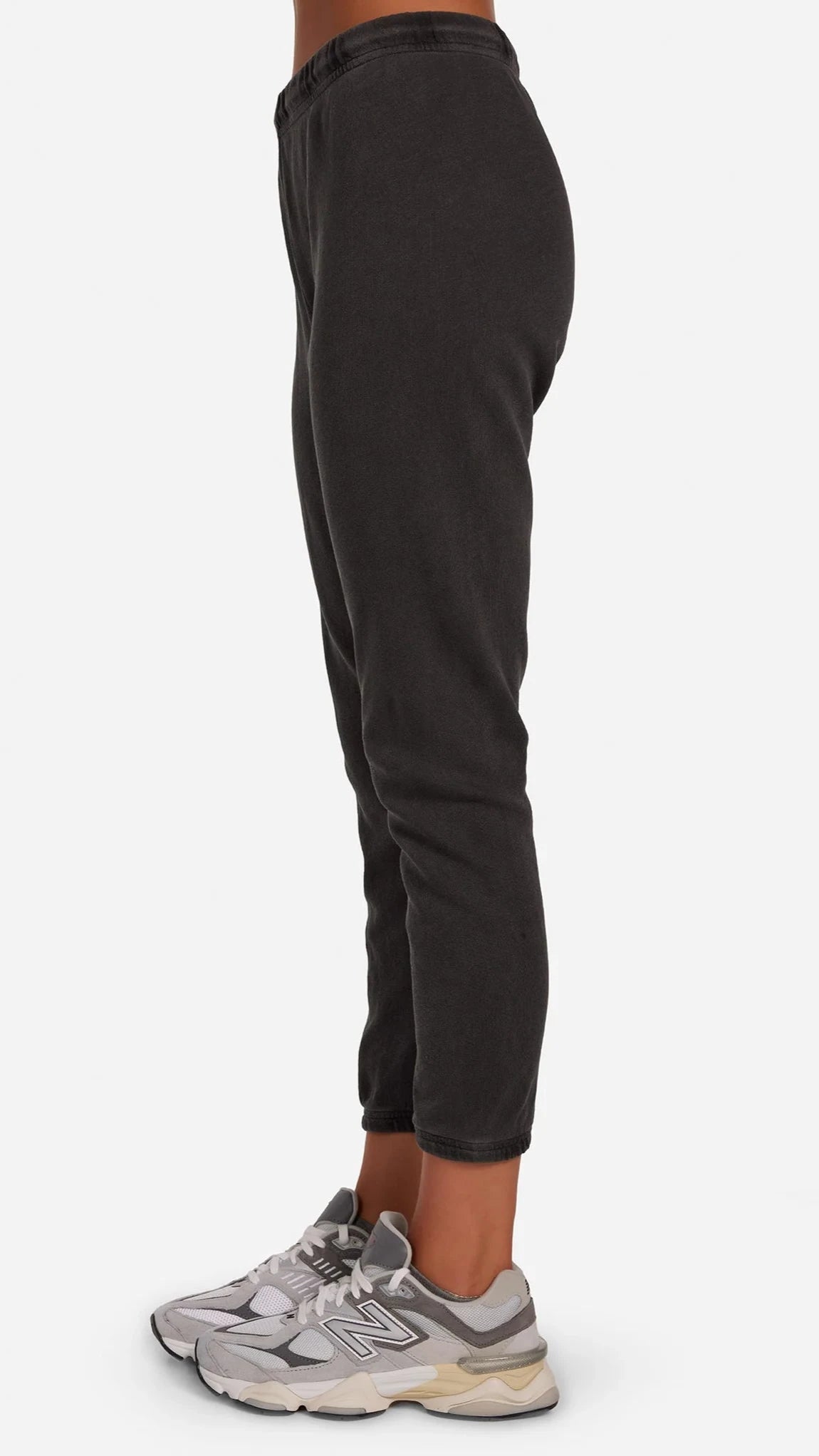 Michael Lauren Nate Perfect Cropped Sweatpants in Faded Onyx