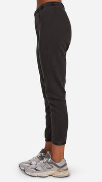 Michael Lauren Nate Perfect Cropped Sweatpants in Faded Onyx