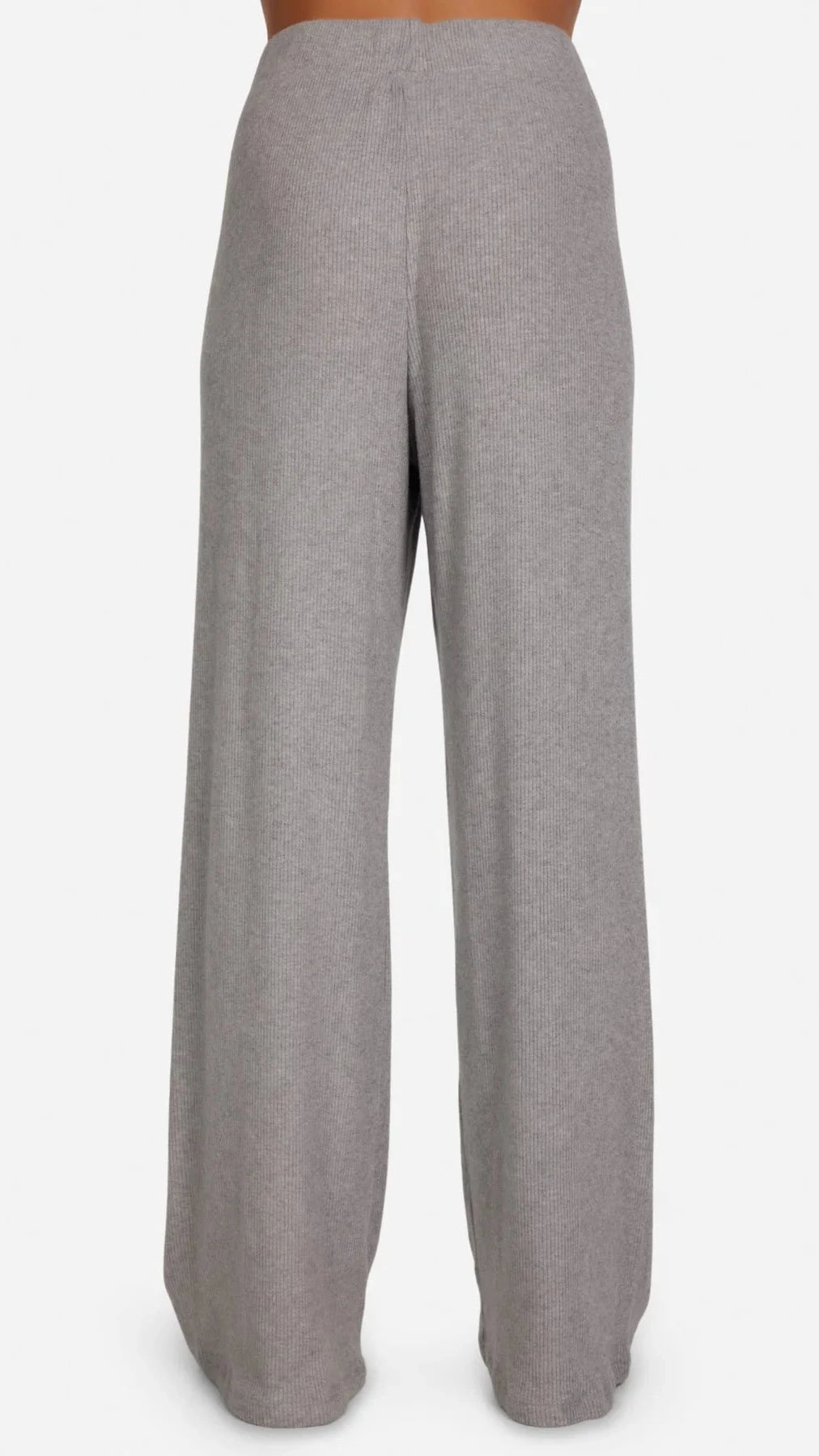 Michael Lauren Theoden Ribbed Wide Leg Pants in Heather Grey