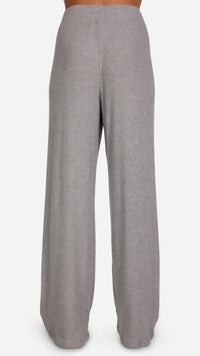 Michael Lauren Theoden Ribbed Wide Leg Pants in Heather Grey