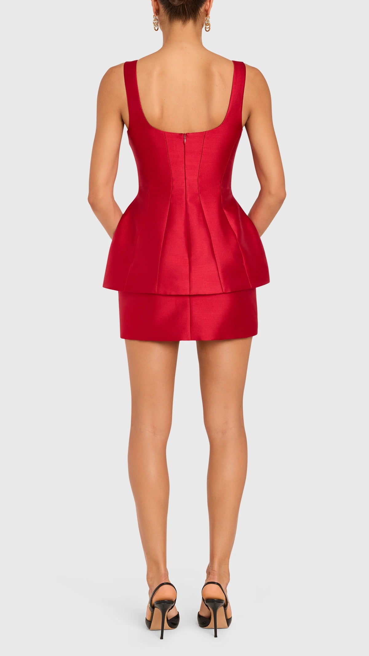 Amanda Uprichard Empire Mini Dress in Scarlet