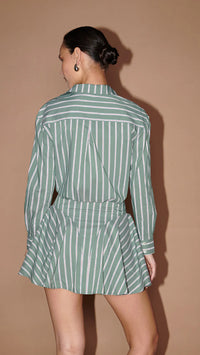 Saylor Naeem Pinstripe Dress in Juniper