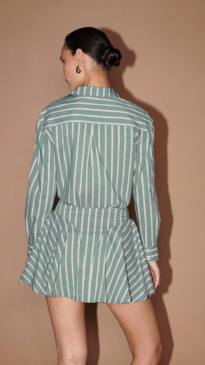 Saylor Naeem Pinstripe Dress in Juniper