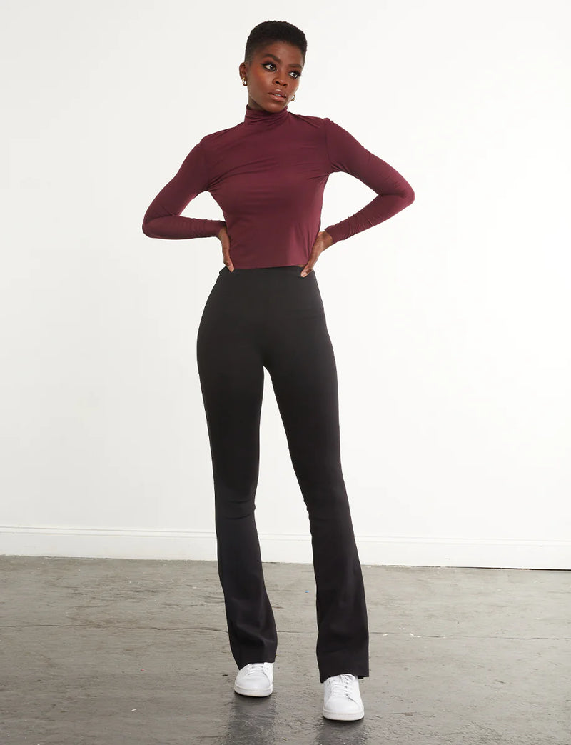 Commando Neoprene High Waisted Flare Legging in Black