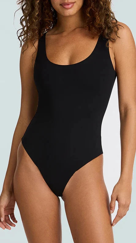 Commando Neoprene Tank Bodysuit in Black
