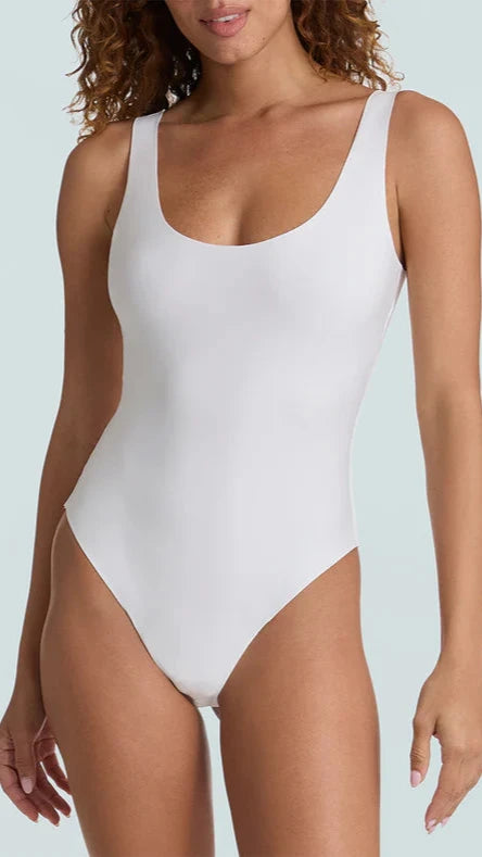 Commando Neoprene Tank Bodysuit in White