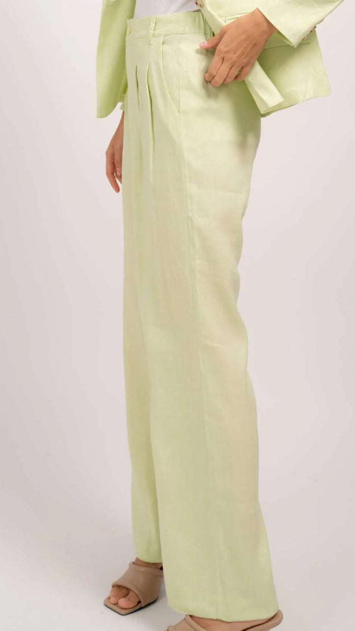 Central Park West Niall Linen Pant in Pistachio