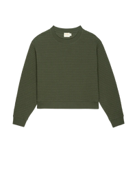 Nation LTD Ozzie Quilted Sweatshirt in Stoned Moss