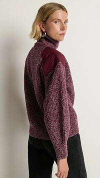 Nation LTD Pepper Patched Sweater in Heather Port