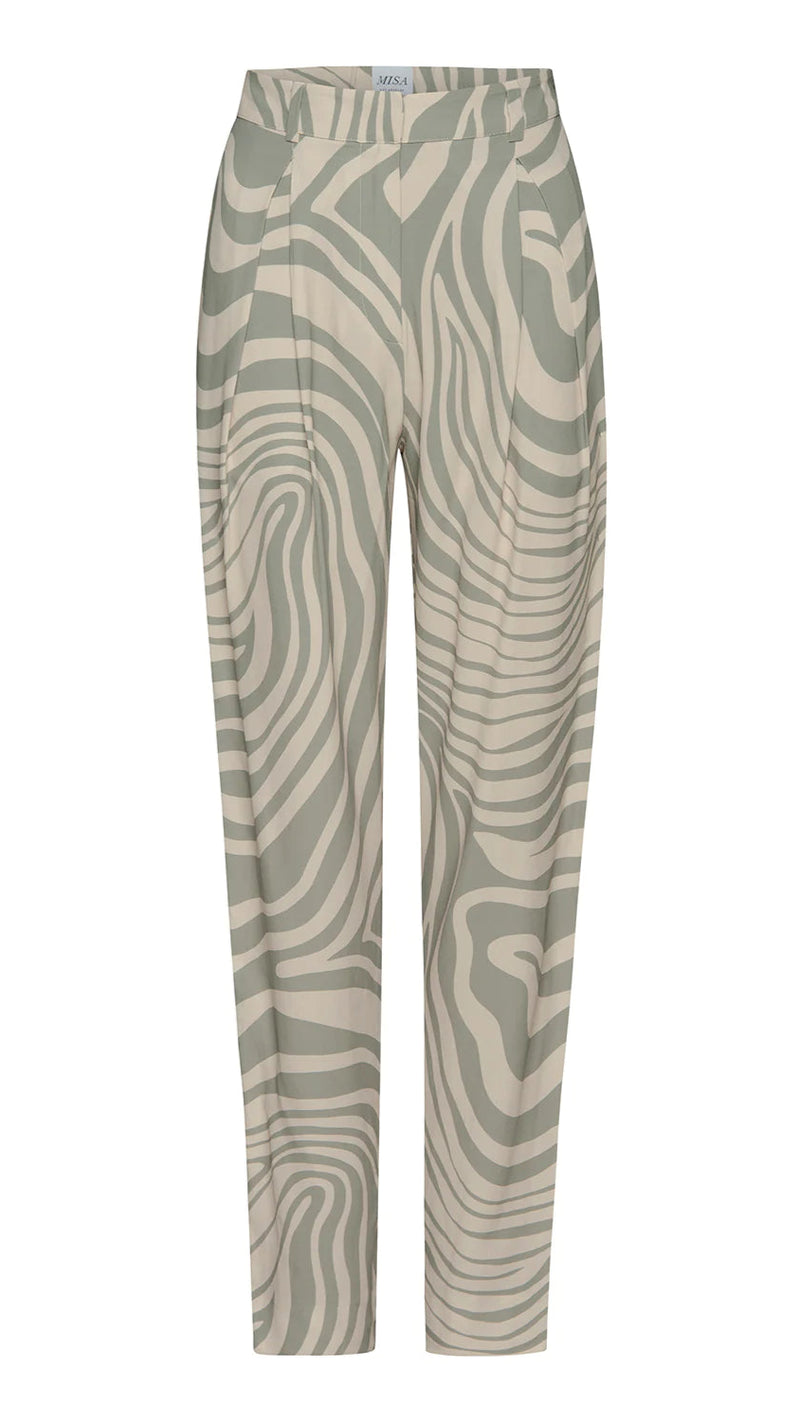 Misa Perry High Waisted Pant in Abstract Zebra