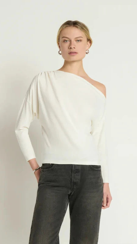 Nation LTD Pietra Off the Shoulder Top in Porcelain
