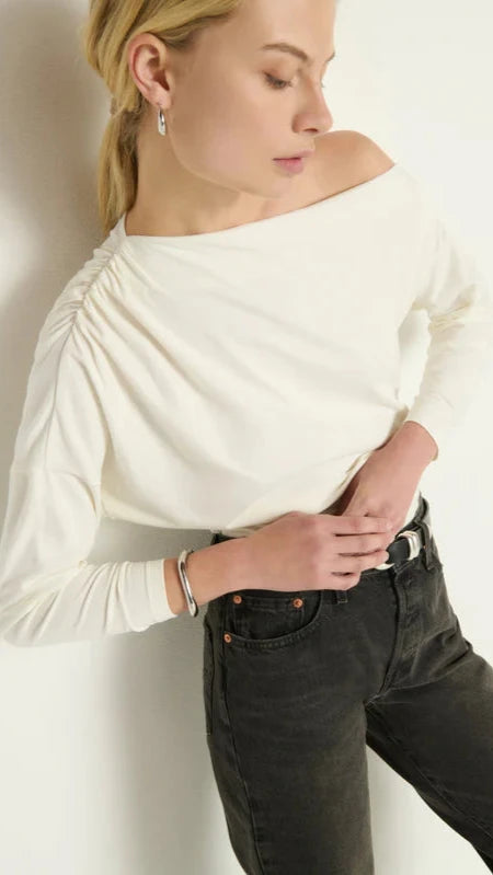 Nation LTD Pietra Off the Shoulder Top in Porcelain