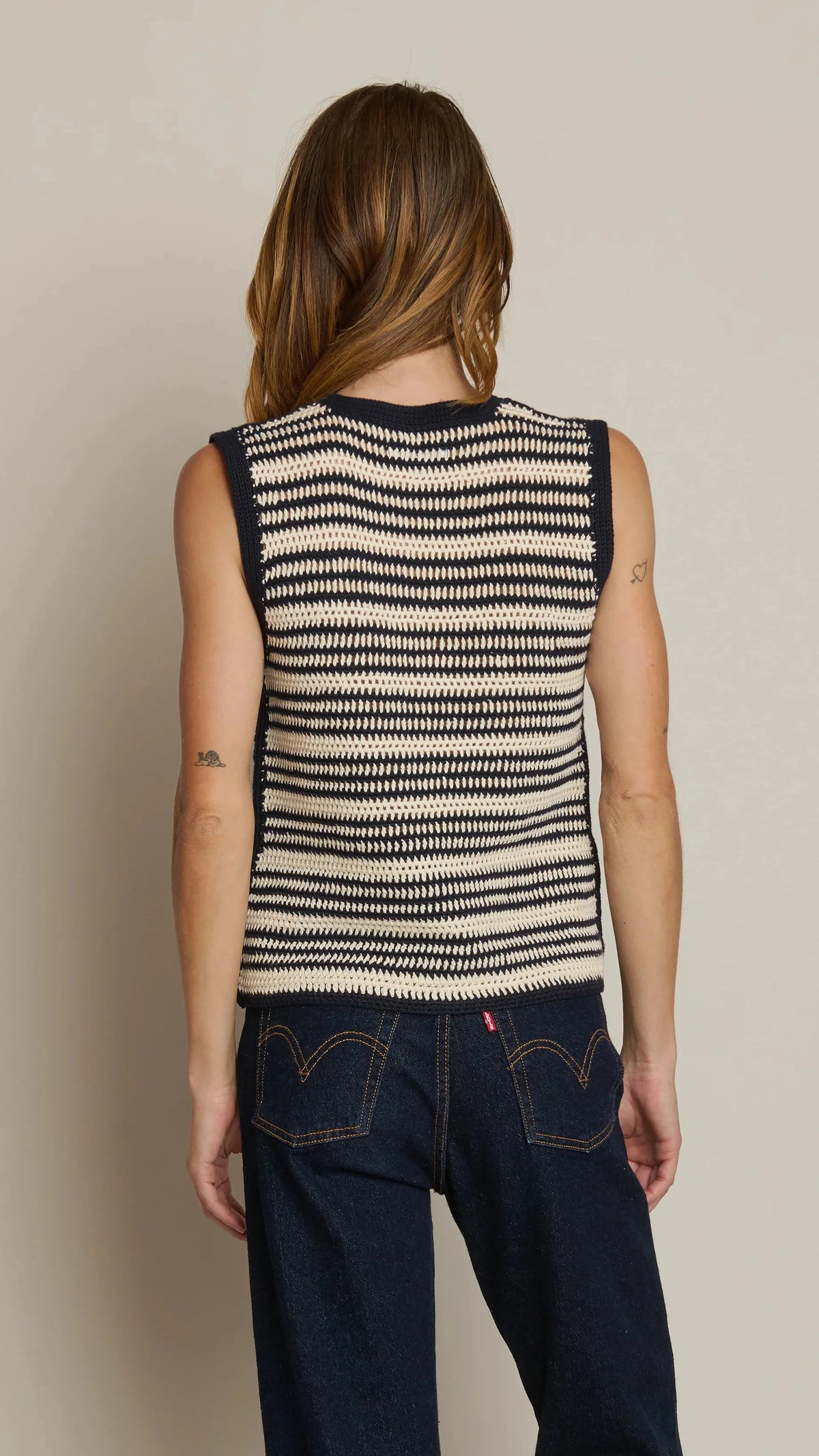 Nation LTD Priscilla Crochet Tank in Seascape Stripe