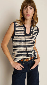 Nation LTD Priscilla Crochet Tank in Seascape Stripe