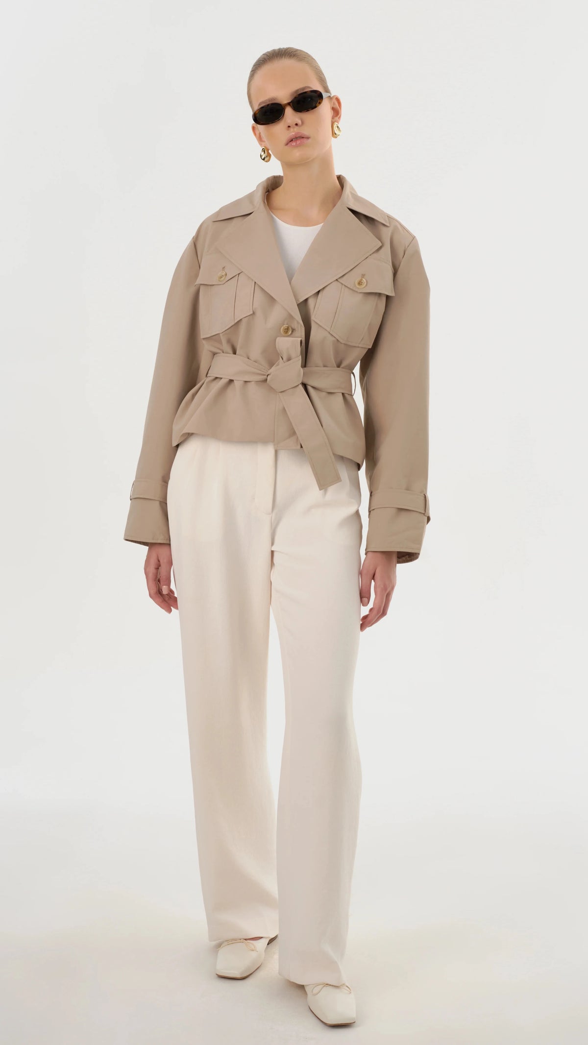 Lamarque Quinn Short Trench in Khaki
