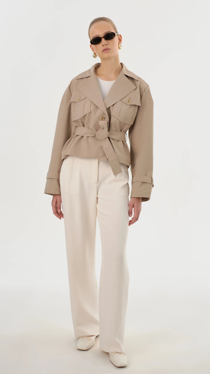 Lamarque Quinn Short Trench in Khaki