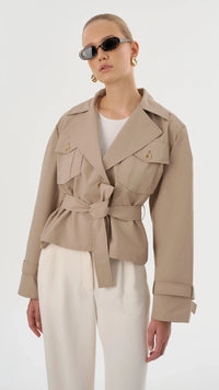 Lamarque Quinn Short Trench in Khaki
