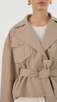 Lamarque Quinn Short Trench in Khaki