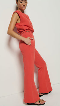 Nation LTD Reece Flare Sweatpants in Coral Kiss
