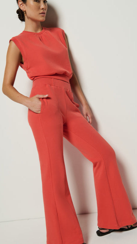 Nation LTD Reece Flare Sweatpants in Coral Kiss