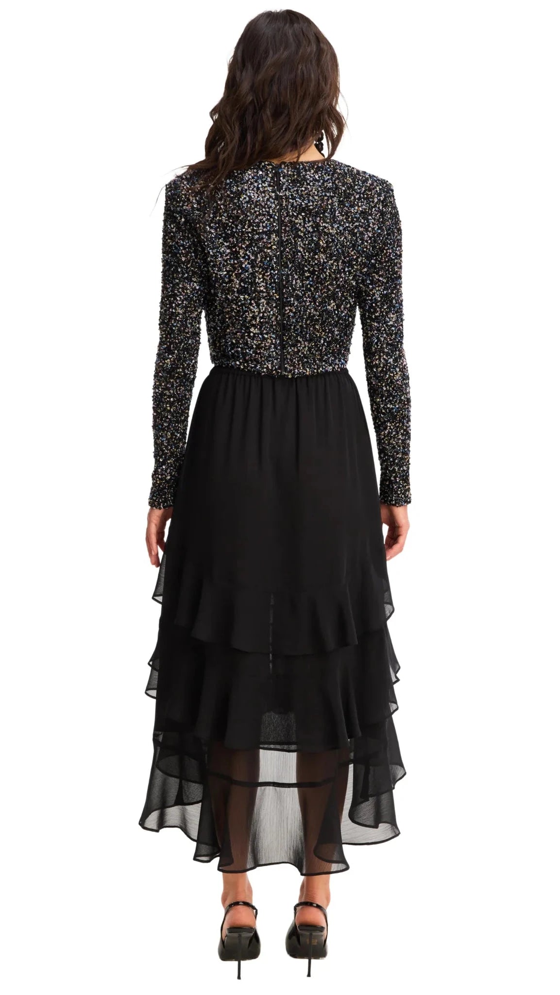 Allison New York Rory Sequin Top in Black Multi