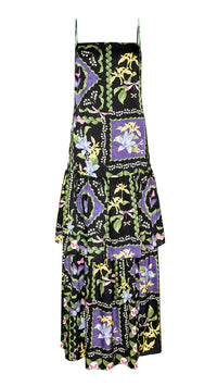 Misa Paulette Tiered Maxi Dress in Patchwork Butterfly