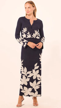 Misa Nanea Knit Cardigan Navy Flora