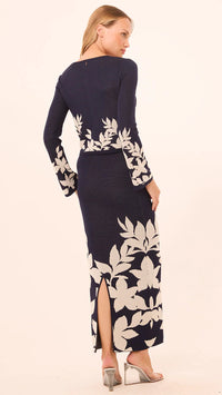 Misa Shae Knit Midi Skirt in Navy Flora