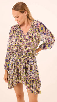 Misa Soma Mini Skirt in Mosaic Eye Chiffon