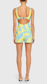 Amanda Uprichard Francie Retro Romper in Echo Print