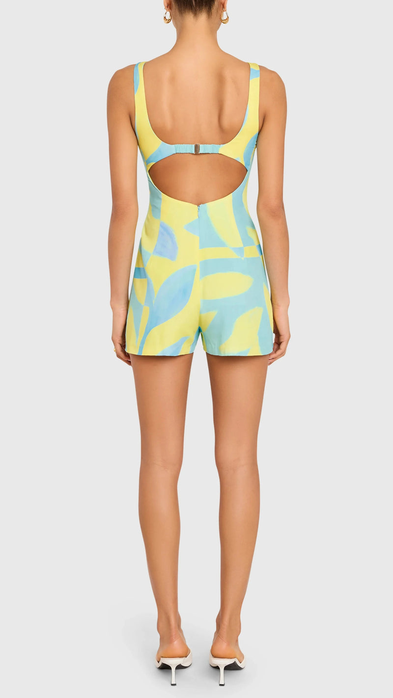 Amanda Uprichard Francie Retro Romper in Echo Print