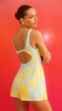 Amanda Uprichard Francie Retro Romper in Echo Print