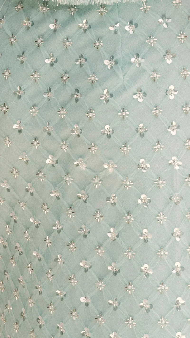 Saylor Randall Beaded Two Piece Set in Seafoam