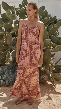 Misa Sariyah Maxi Dress in Rose Bandana