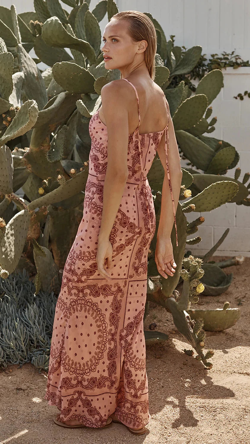 Misa Sariyah Maxi Dress in Rose Bandana