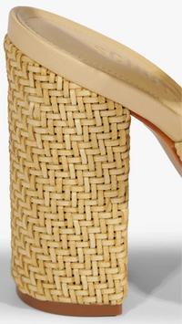 Schutz Khari Straw Heeled Sandal in Natural
