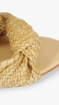 Schutz Khari Straw Heeled Sandal in Natural